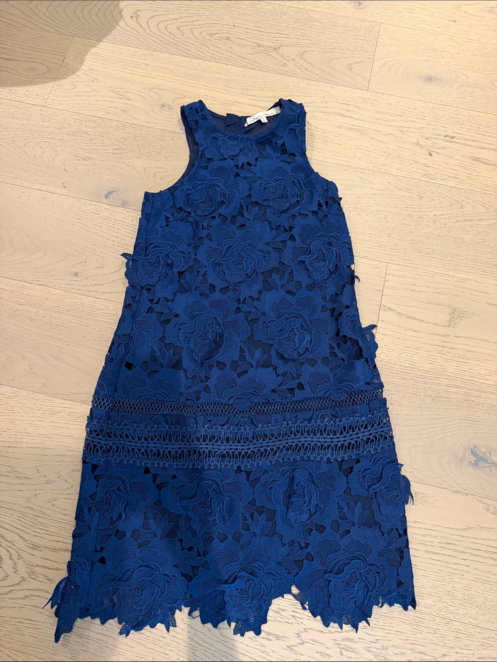 Lovers + Friends Navy Blue Floral Lace Sleeveless Dress